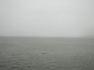 宍道湖 天気が悪くてほぼ何も見えません
