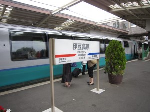 スーパービュー踊り子号 伊豆高原駅に到着です