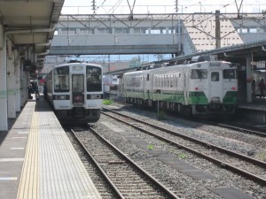 JR磐越西線 会津若松駅 駅はスイッチバック構造になっています