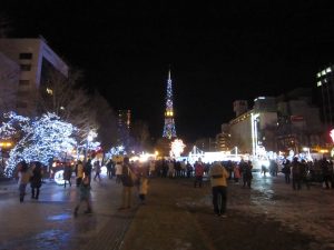 札幌の大通公園 クリスマスイルミネーションの全景です