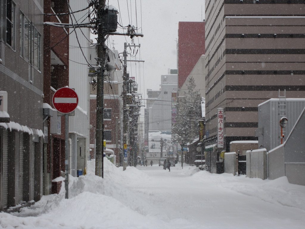 札幌すすきの 歓楽街のはずが、普通に雪国にしか見えません