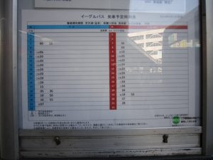 イーグルバス 飯能駅北口 時刻表 なんと1時間に1本しかありません