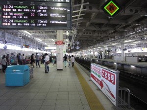 JR東北新幹線 仙台駅 新幹線ホーム 左が東京方面行き 右が盛岡方面行き