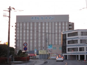 ホテル ルートイン 水戸県庁前 外観 JR水戸駅からだいぶ離れたところにあります