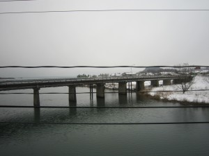 日本海の雪景色 JR山陰本線 城崎温泉～浜坂にて