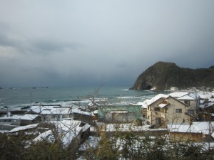 雪の日本海 JR山陰本線 城崎温泉～浜坂にて 