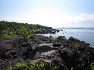 溶岩なぎさ公園 遊歩道 桜島が火山であることを実感できます