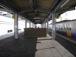 えちぜん鉄道 勝山永平寺線 福井駅 ホーム 1番線が主に三国港方面行き、2番線が主に勝山行きが発着します