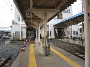 福井鉄道 越前武生駅 （旧：武生新駅） ホーム この先が改札口です
