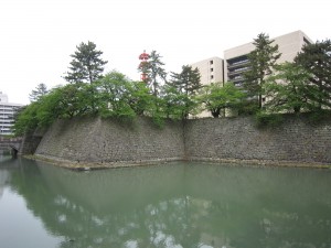 福井城 現在では内堀が残っています