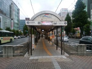 岡山電気軌道 岡山駅 岡山市内を走る路面電車が発着します
