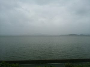 宍道湖 山陰本線から対岸を撮影
