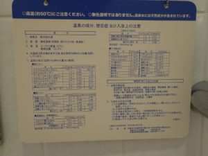 ホテル阪神 シングルルーム 天然温泉 成分表
