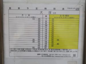 国際十王交通 熊谷駅バスターミナル 犬塚行き 時刻表