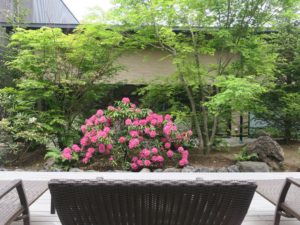 熊谷天然温泉 花湯スパリゾート 中庭とテラス