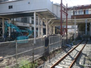 JR白新線 新潟駅 1番線の工事中です