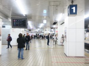 名鉄名古屋本線 名古屋駅 1番線 主に一宮・岐阜・津島・岩倉・犬山方面に行く列車が発着します