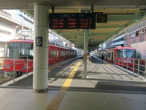 名鉄各務原線 名鉄岐阜駅 5番瀬・6番線 主に新鵜沼・犬山方面に行く列車が発着します