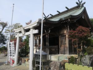 猿田彦神社 本殿と鳥居 斜め45度から撮影
