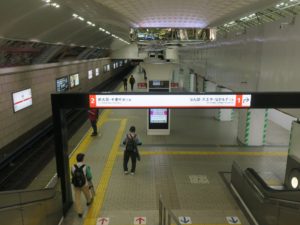 大阪メトロ御堂筋線 梅田駅 2番線 新大阪・千里中央方面へ行く列車が発着します