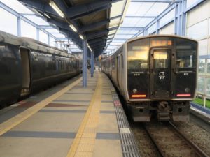 JR宮崎空港線 宮崎空港駅 1番線・2番線 宮崎・延岡方面に行く列車が発着します