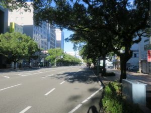 宮崎市 高千穂通り 橘通り方向を撮影