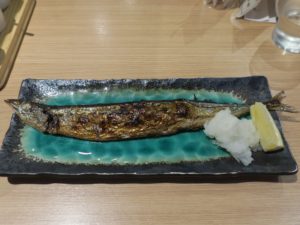 秋刀魚の塩焼き 新宿天然温泉 テルマー湯にて