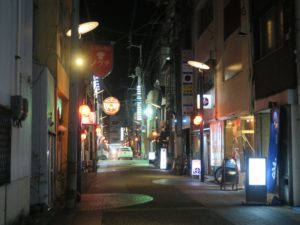 徳島市 新町商店街周辺の歓楽街 夜に撮影