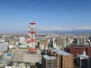 富山市役所 展望塔 東側を撮影