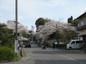 石山寺 京阪石山坂本線の石山寺駅から歩いてくる道 この先に東大門があります