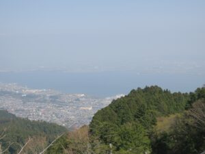比叡山 坂本ケーブル 延暦寺駅付近から見える琵琶湖