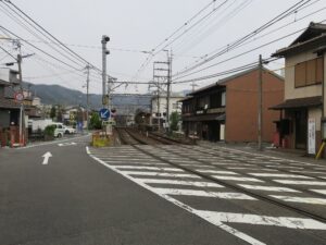 京阪電気鉄道 石山坂本線 三井寺駅付近 ここから路面区間になります