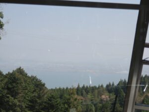 比叡山 坂本ケーブル 車窓から琵琶湖がきれいに見えます