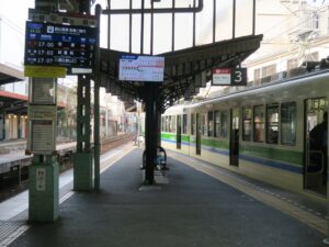 叡山電鉄本線 出町柳駅 2番線・3番線 宝ヶ池・八瀬比叡山口・二軒茶屋・鞍馬方面に行く列車が発着します