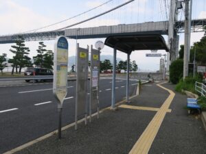 サンデン交通 御裳川バス停 関門トンネル人道の最寄りバス停です