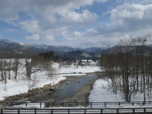JR秋田新幹線 車窓 角館付近 すっかり雪国になりました