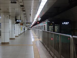 神戸市営地下鉄西神・山手線 三宮駅 1番線 主に新神戸、谷上方面に行く列車が発着します