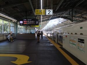JR山陽新幹線 新神戸駅 主に新大阪・京都・名古屋・東京方面に行く列車が発着します