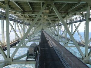 明石海峡大橋 舞子海上プロムナード 展望所からの景色