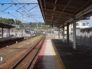 JR山陽本線 宮島口駅 1番線 主に岩国方面に行く列車が発着します