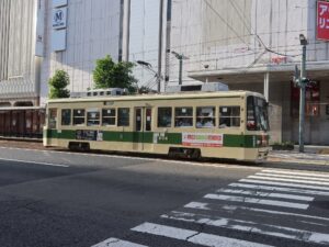 広島電鉄 800型 八丁堀電停にて撮影