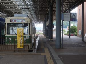 広島電鉄 広島港（宇品）駅 Aホーム 主に比治山下を経由する列車が発着します