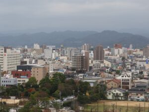久松公園 鳥取城跡 天球丸跡から鳥取市街を見る