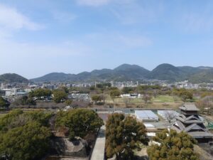 熊本城 天守閣から西側を撮影
