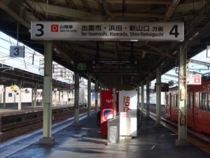 JR山陰本線 松江駅 3番線・4番線 主に出雲市・浜田・益田・新山口方面に行く列車が発着します