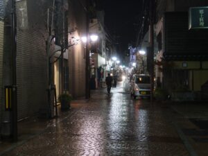松江 京町商店街 夜に撮影
