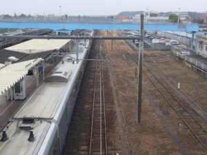 JR常磐線 高萩駅 こ線橋から見た駅構内