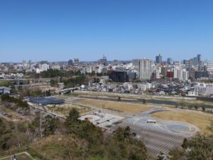 青葉山公園 仙台城跡から見える景色 西公園方向を撮影