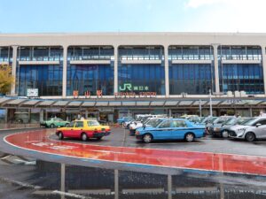 JR東北新幹線 郡山駅 西口 駅舎とタクシー乗り場