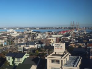 ホテルルートイン銚子駅西 部屋から見える景色 朝に撮影